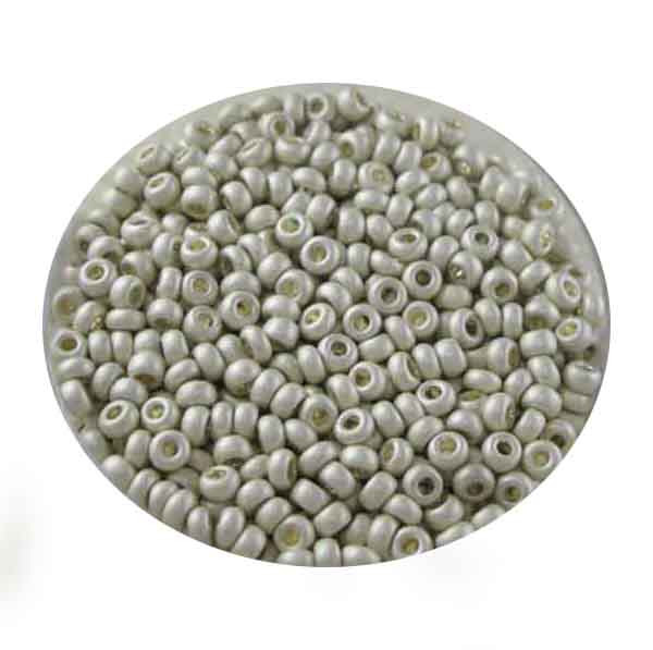 Metallicrocailles, matt, 2,6mm, 17gr. Dose, silberfb.