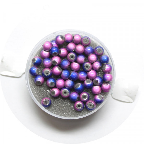 Miracle-Beads Glasperlen, 50 Stck., 4mm, blau-lila
