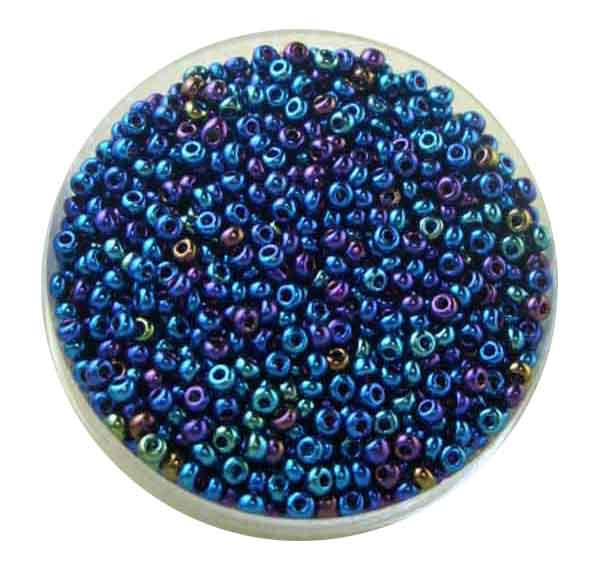 Rocailles, Scarabe, 2,0 mm, 17gr. Dose, regenboben